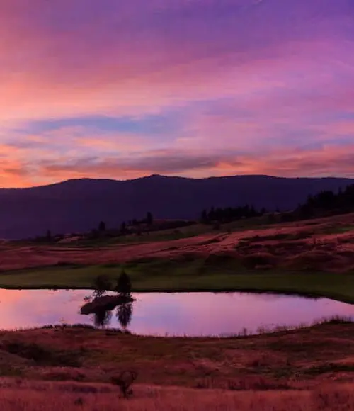 sunset over Predator Ridge Resort - Predator Course in the Okanagan