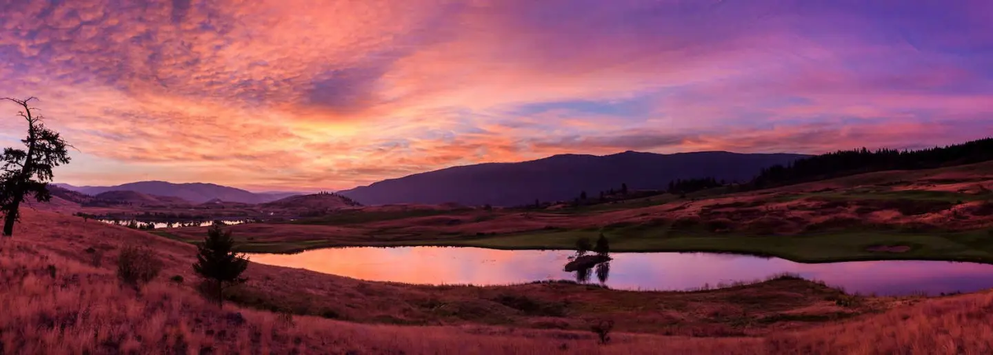 sunset over Predator Ridge Resort - Predator Course in the Okanagan